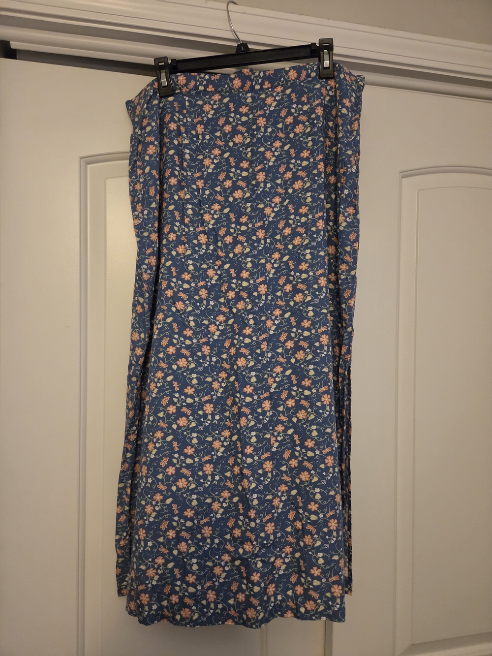 Christopher & Banks Blue Floral Maxi Dress with Pink Flowers